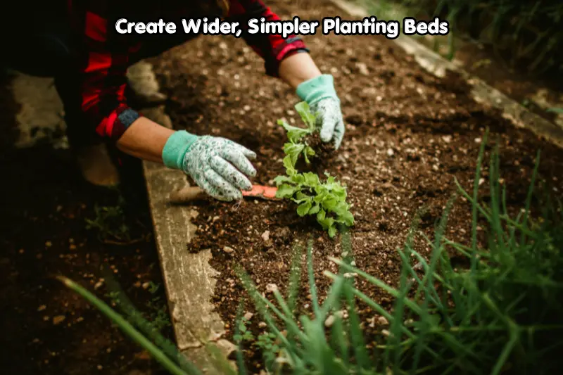 create wider, simpler planting beds